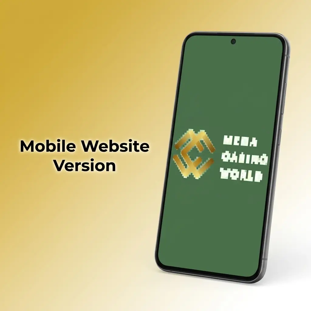 Mega Casino World mobile website on a smartphone browser showing full betting markets and casino games without app installation