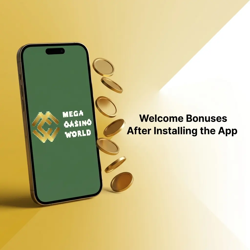 Mega Casino World app welcome bonus: 150% match up to 10,000 BDT on first deposit, min 300 BDT, 35x wagering.