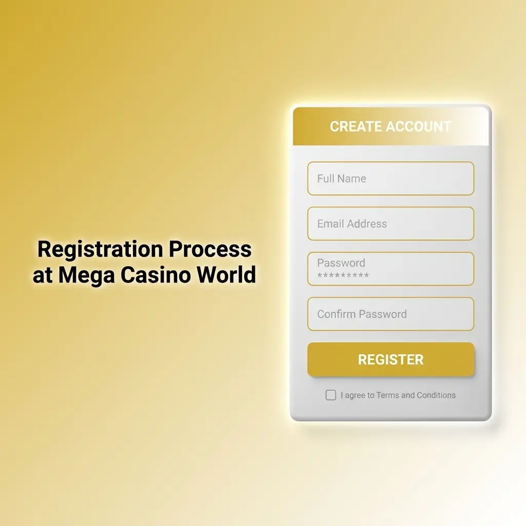 Step-by-step registration guide at Mega Casino World to claim 150% first deposit bonus up to 10,000 BDT