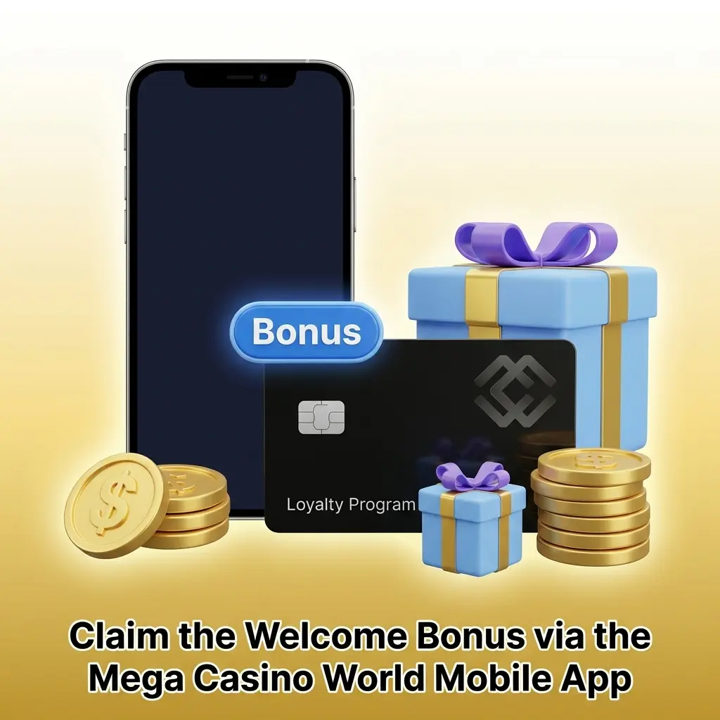 Mega Casino World mobile app welcome bonus claim steps for Android and iOS with 150% deposit offer up to 10,000 BDT
